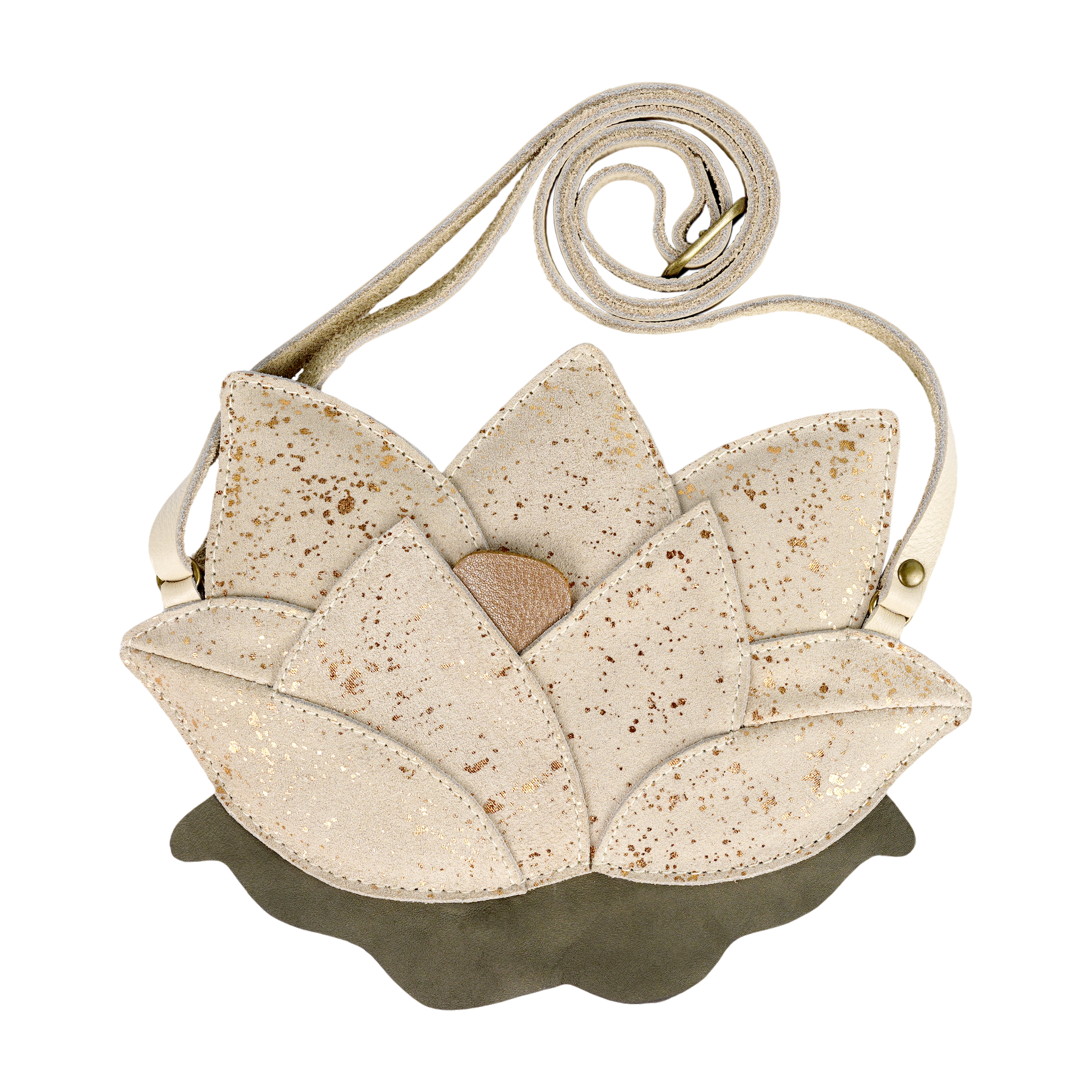 Toto Purse | Water Lily | Cream Metallic Suede