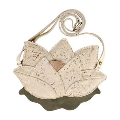 Toto Purse | Water Lily | Cream Metallic Suede