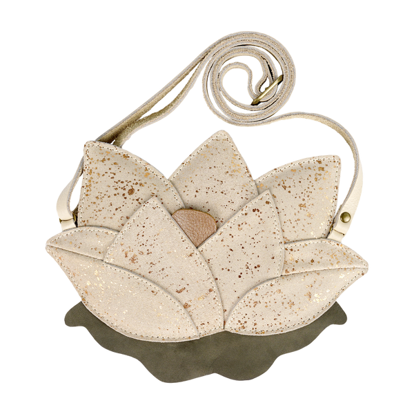 Toto Purse | Water Lily | Cream Metallic Suede