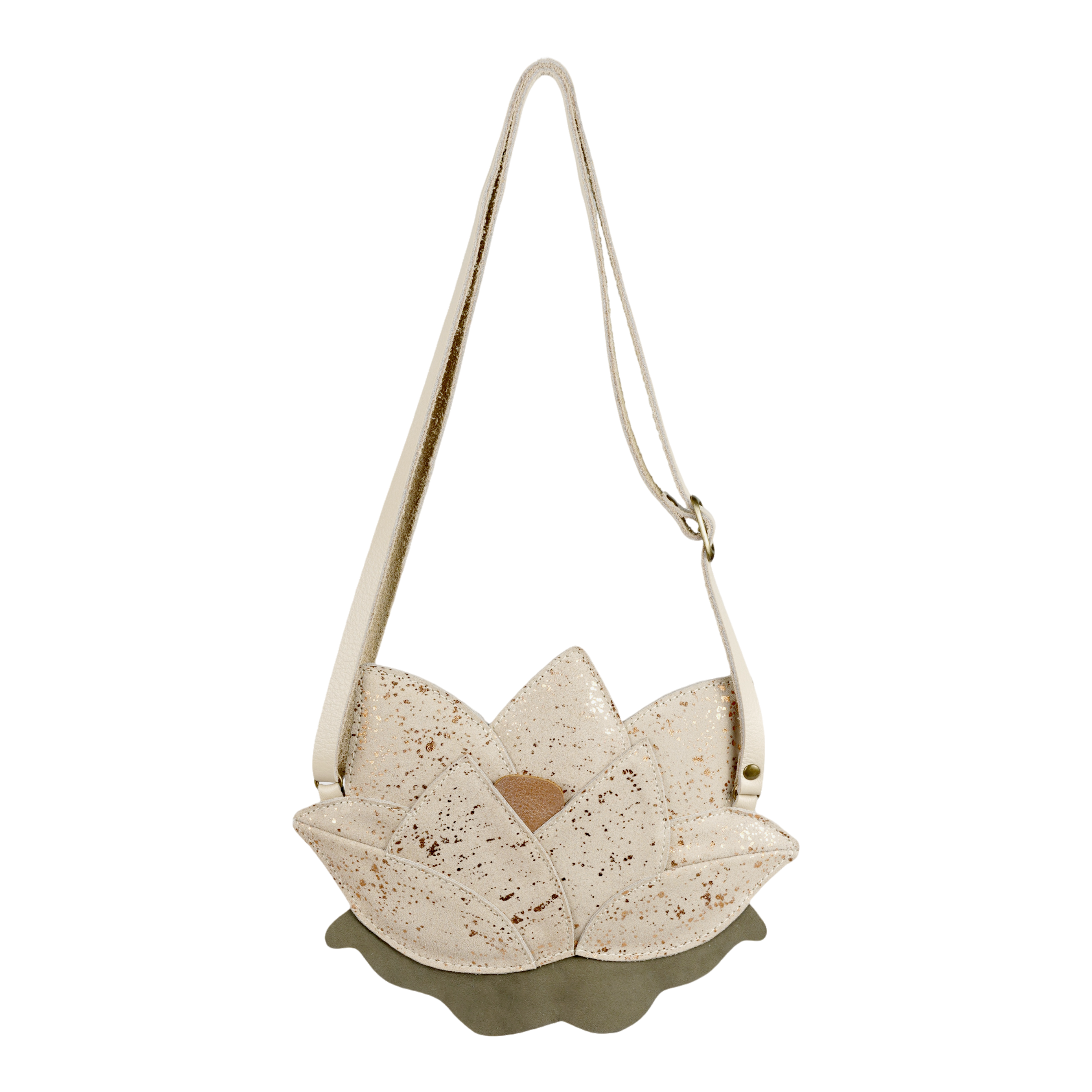 Toto Purse | Water Lily | Cream Metallic Suede