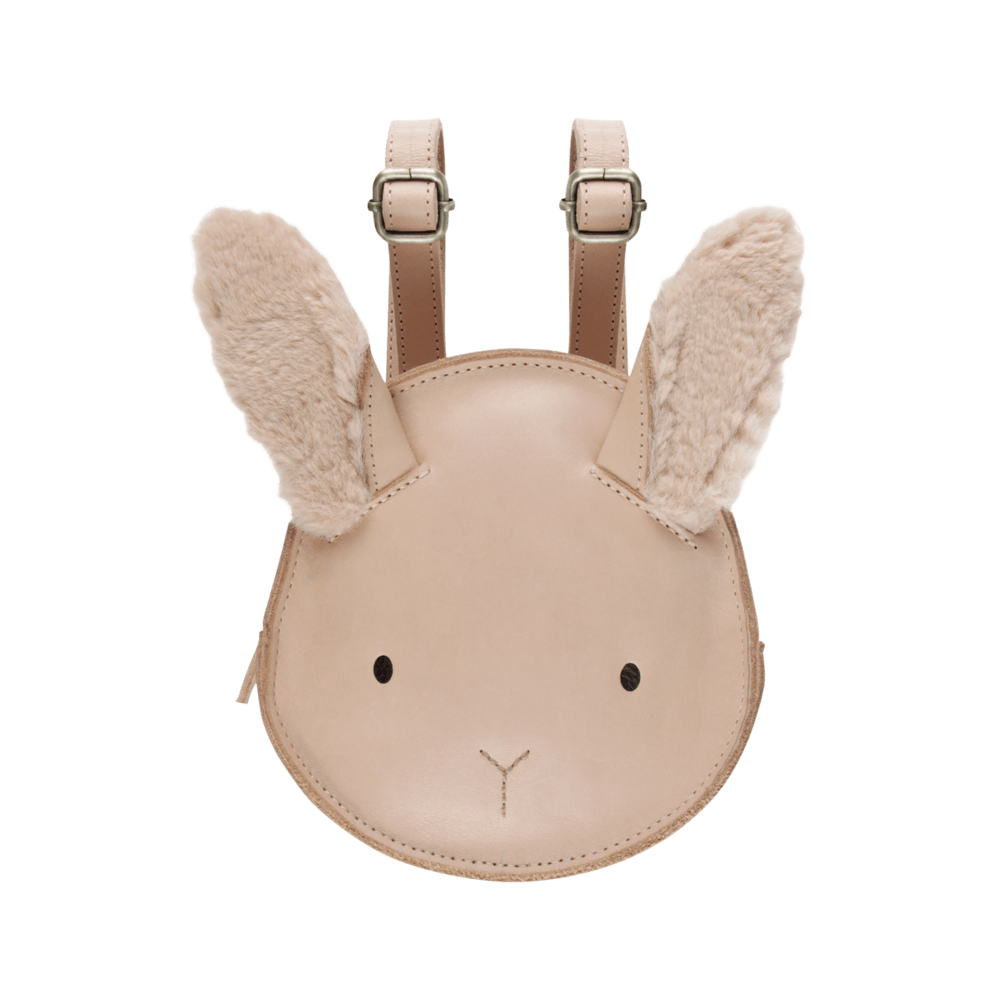 Kapi Exclusive Backpack | Fluffy Bunny | Light Rust Leather