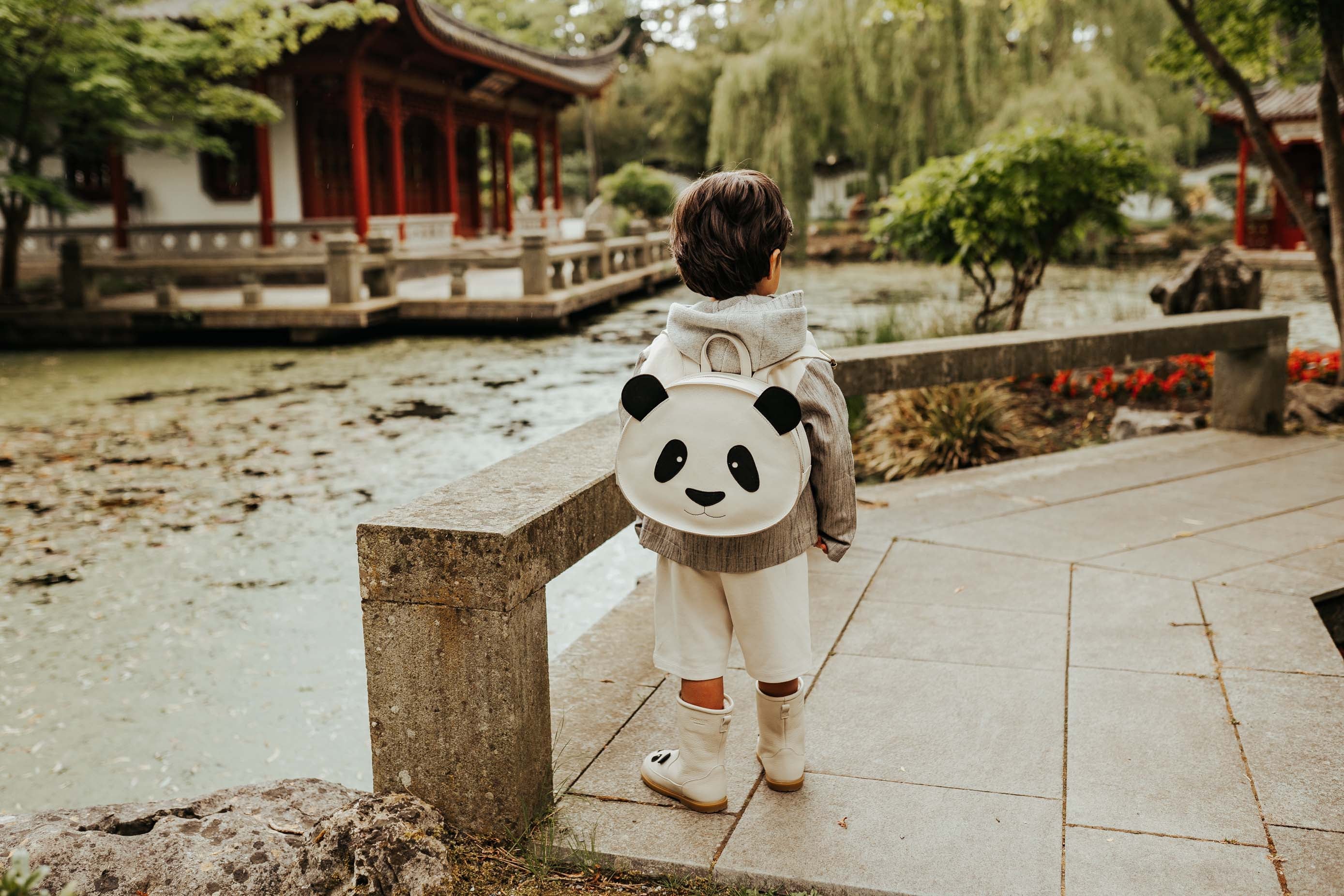 Umi Schoolbag | Panda | Off White Leather