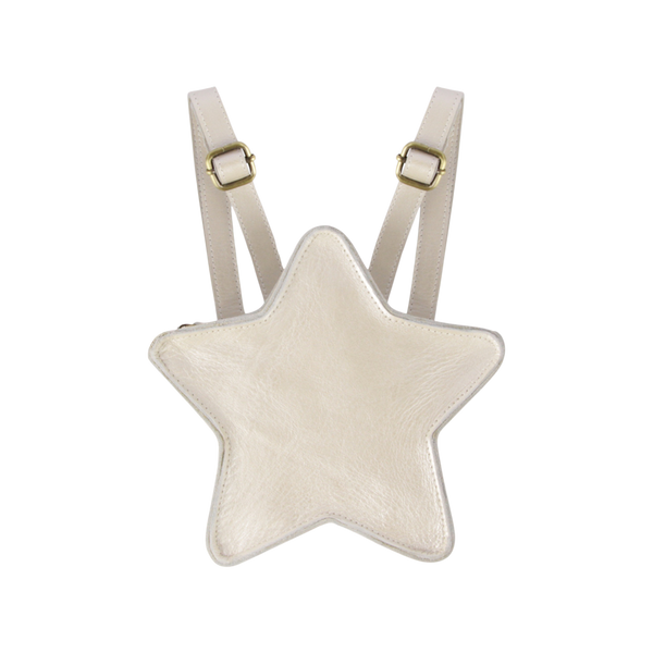 Roxi Backpack | Star | Off White Metallic Leather