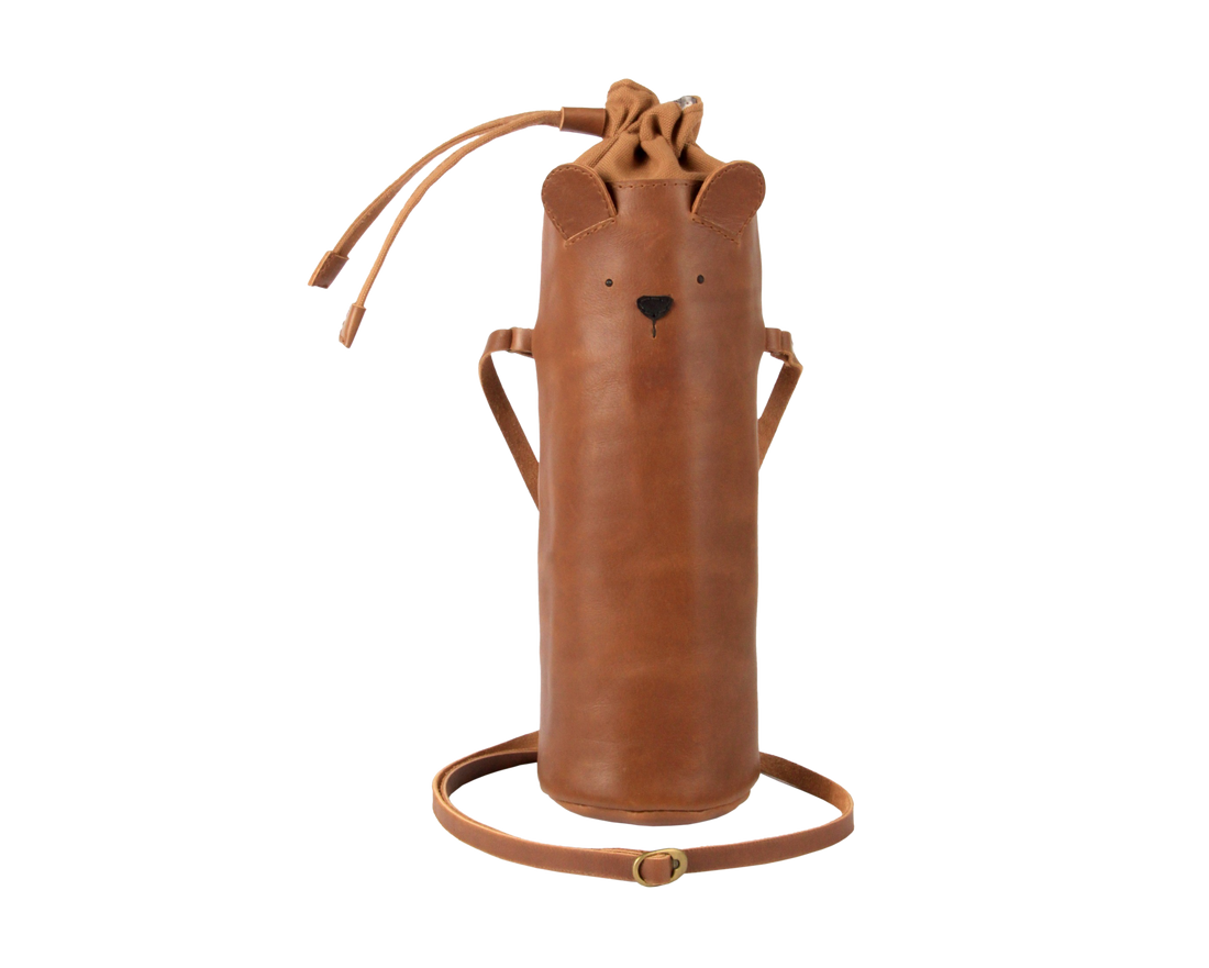 Flosko Bottle Bag | Bear | Cognac Classic Leather