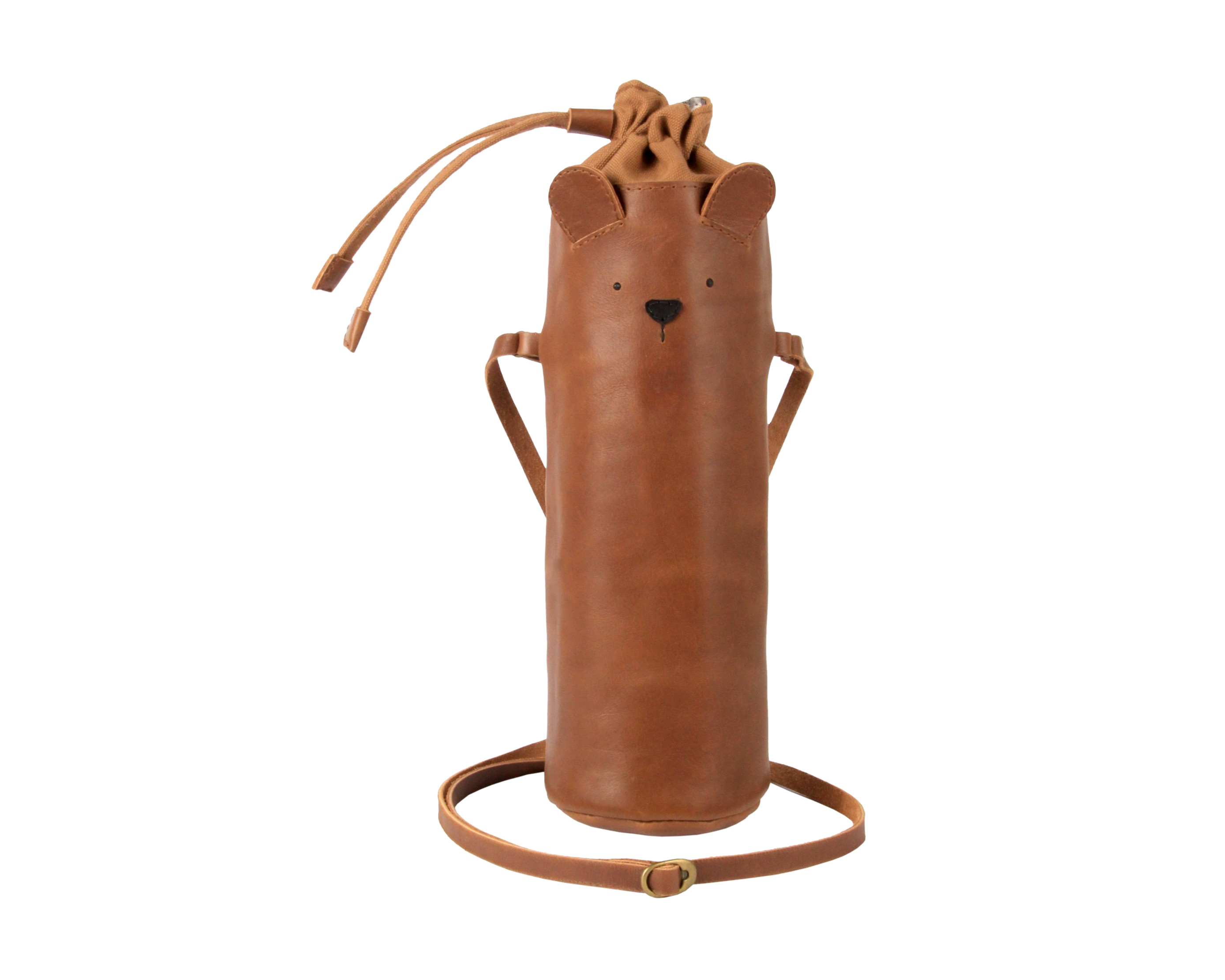 Flosko Bottle Bag | Bear | Cognac Classic Leather