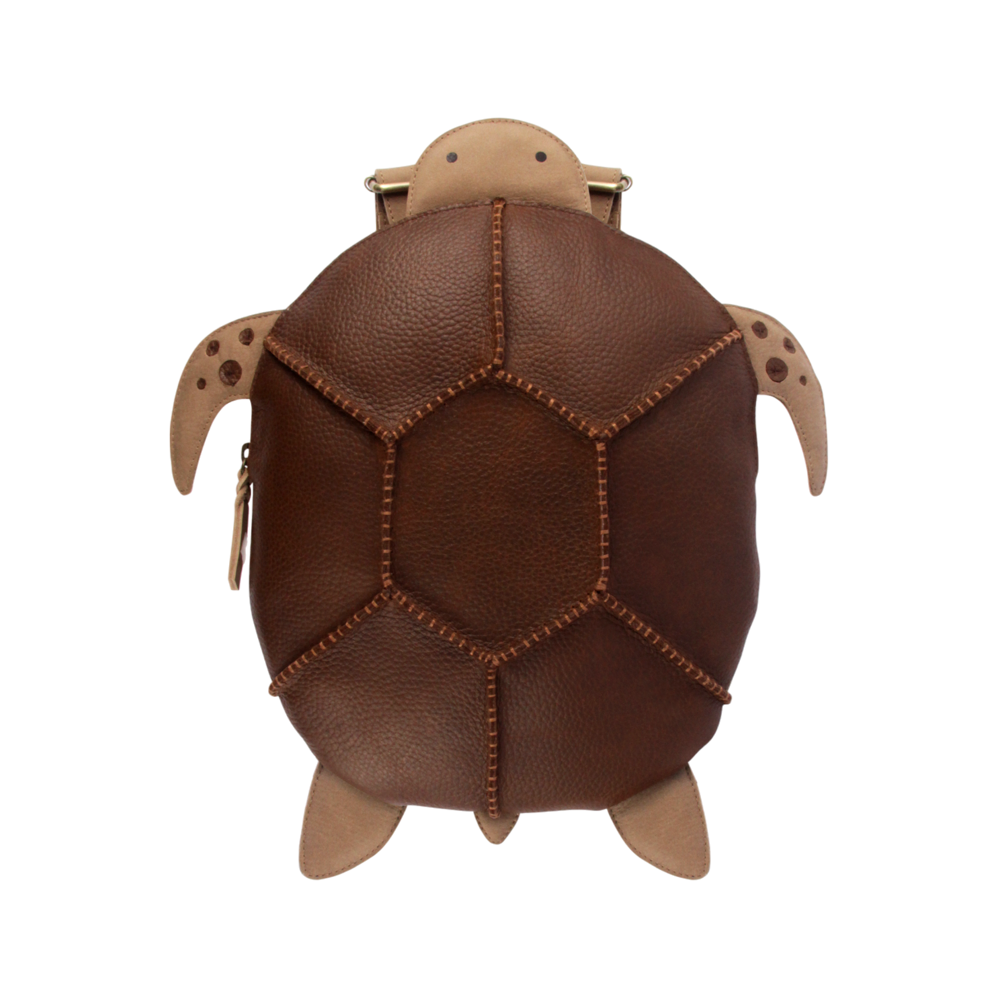 Gozo Schoolbag | Turtle | Brown Grain Leather