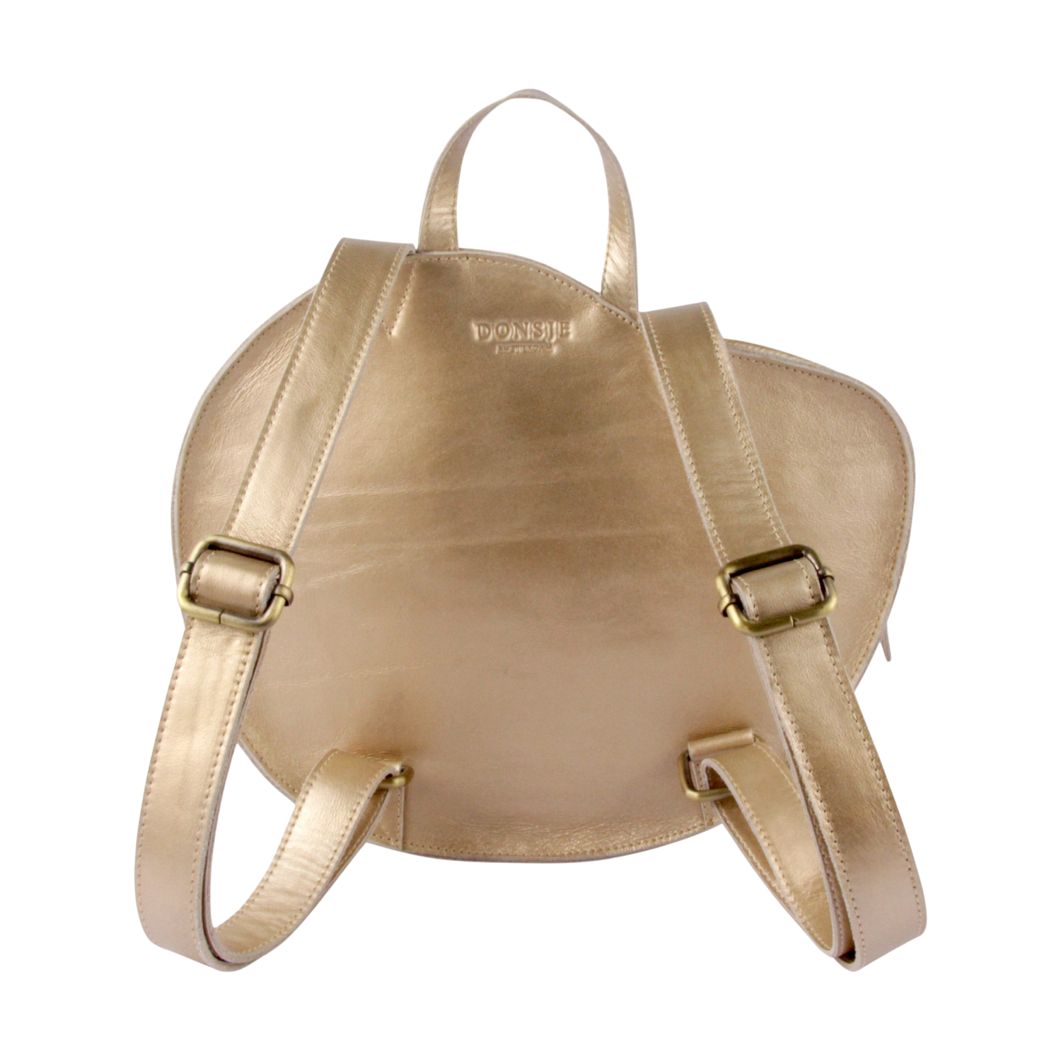 Seafo Schoolbag | Moon Shell | Champagne Metallic Leather
