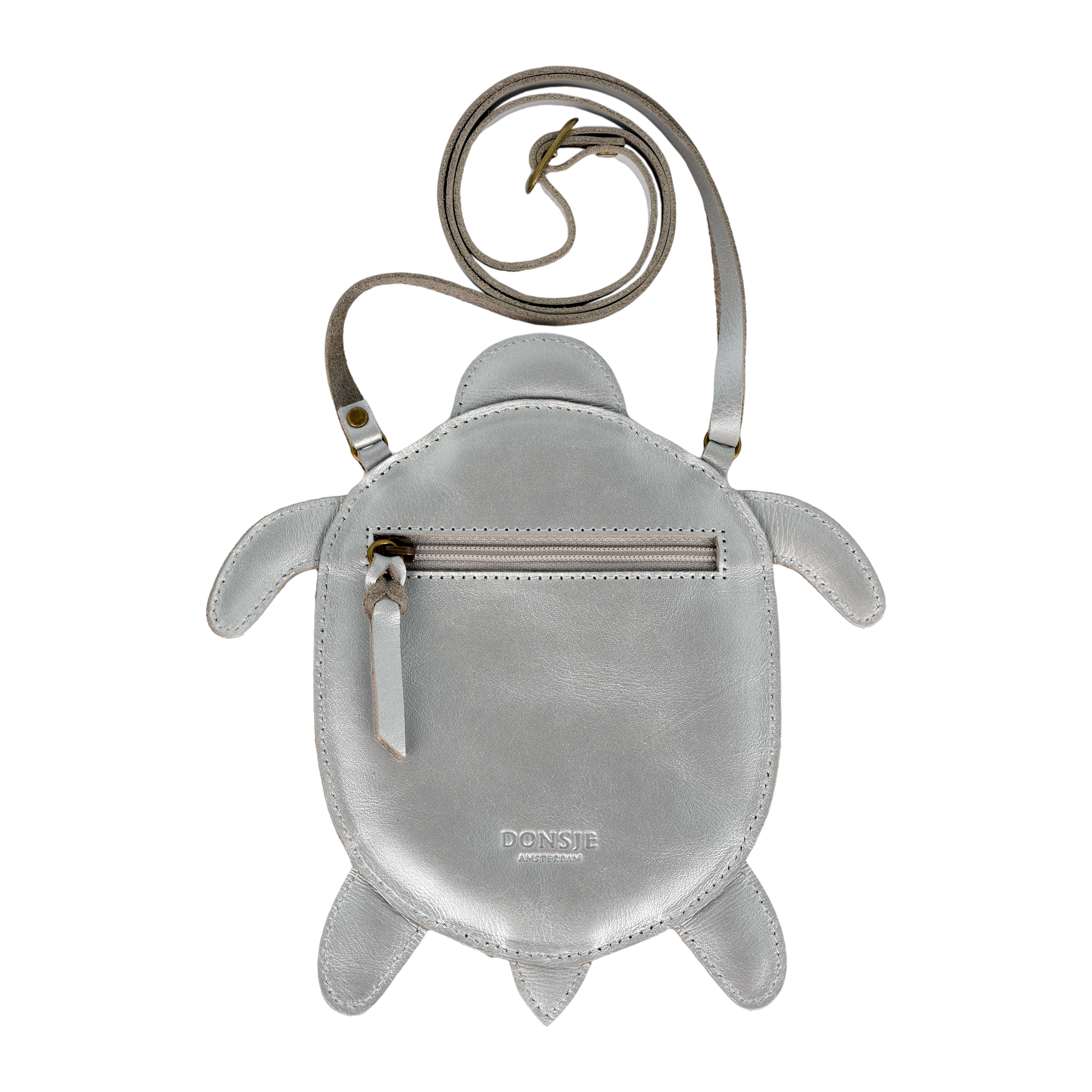 Thysa Purse | Shimmer Turtle | Silver Grey Metallic Leather