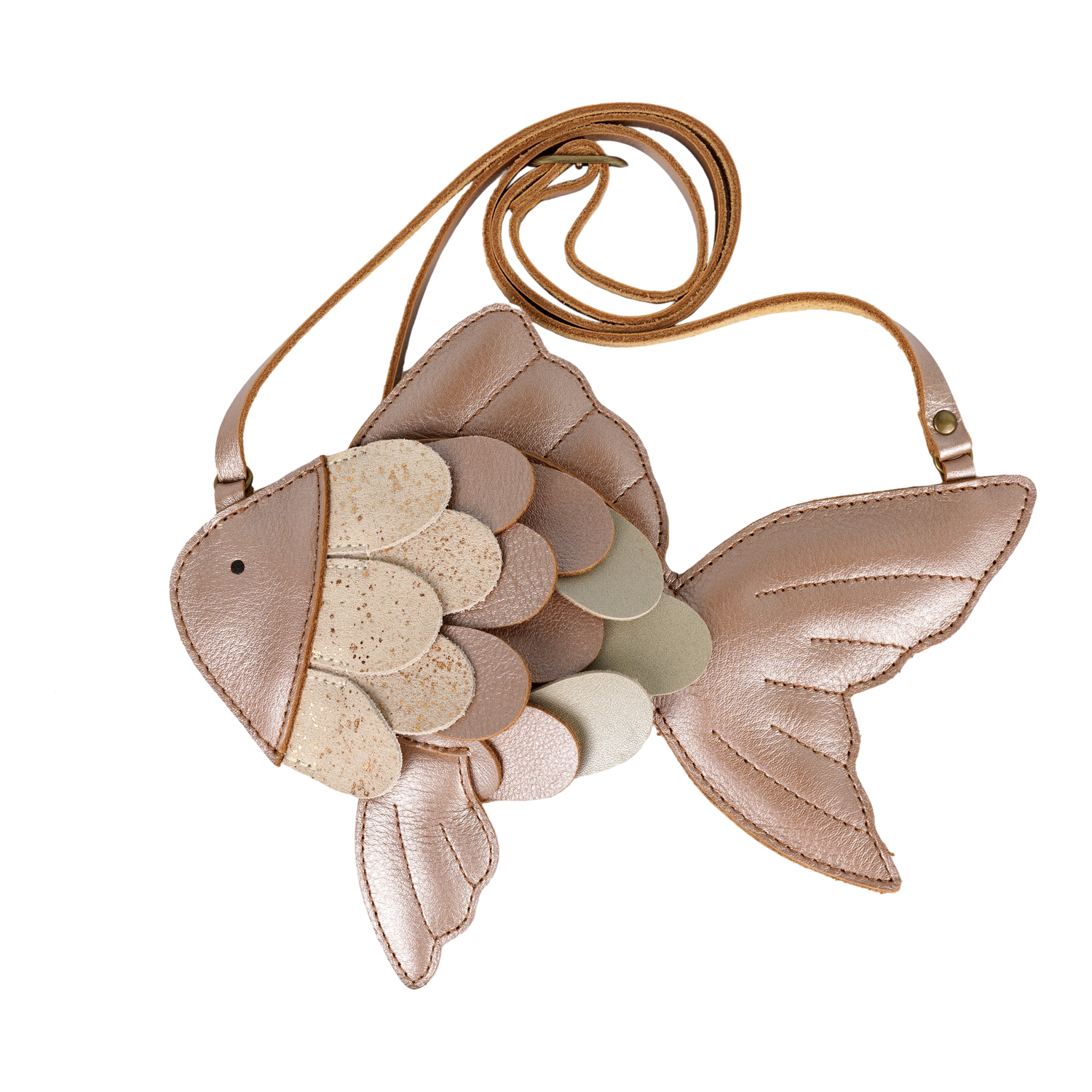 Thysa Purse | Gold Fish | Clay Metallic Leather