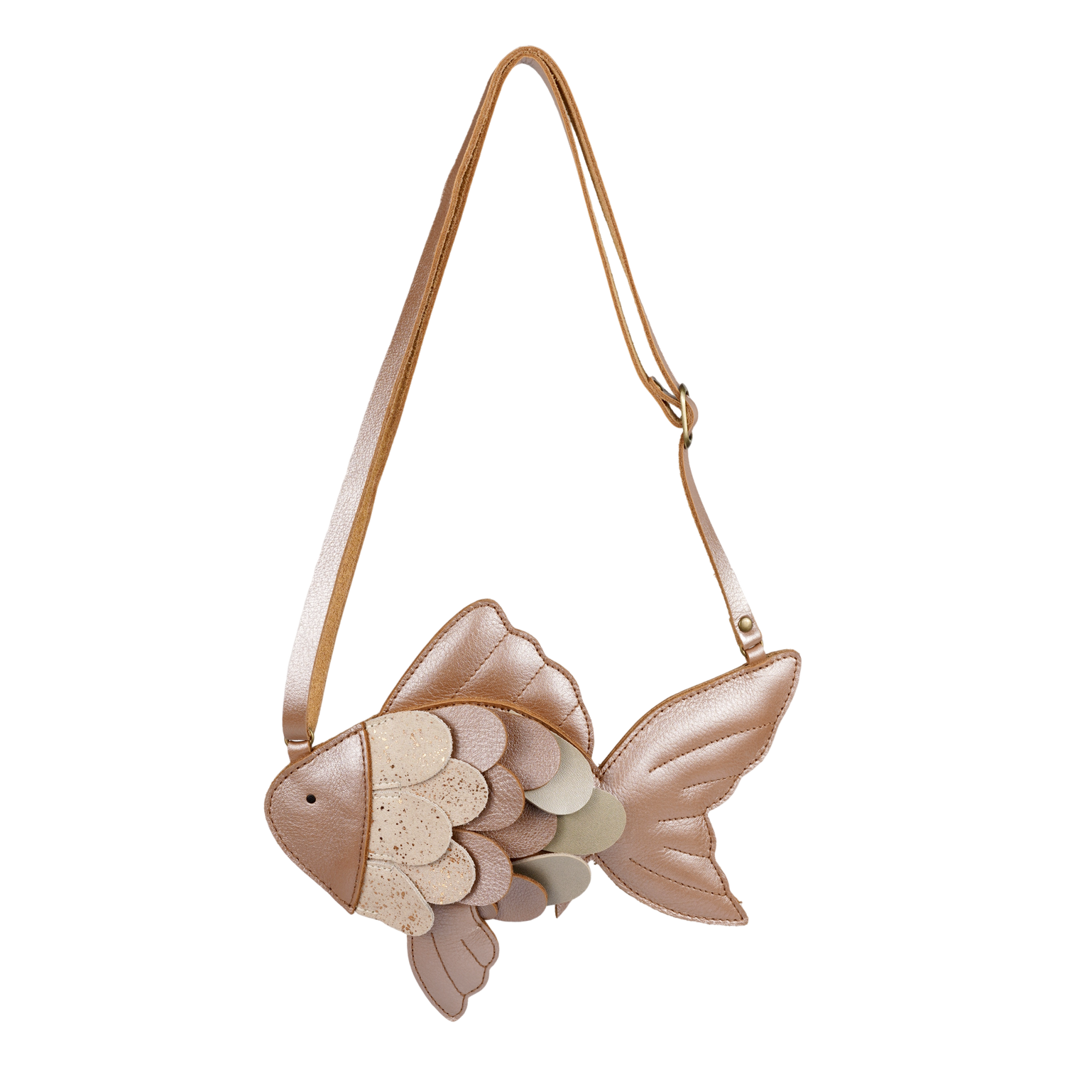 Thysa Purse | Gold Fish | Clay Metallic Leather