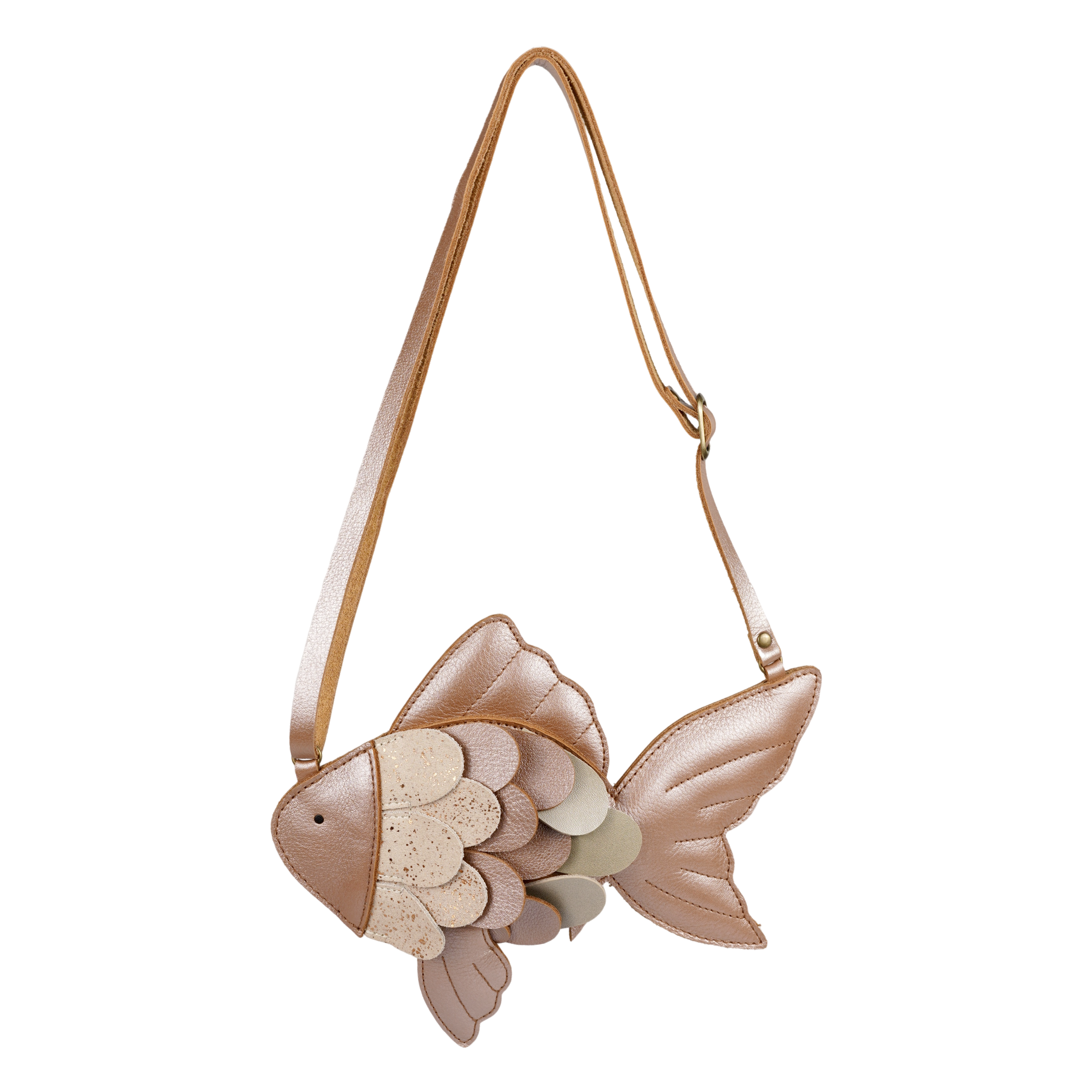 Thysa Purse | Gold Fish | Clay Metallic Leather