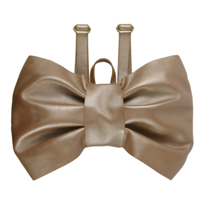 Iono Schoolbag | Bow | Clay Metallic Leather
