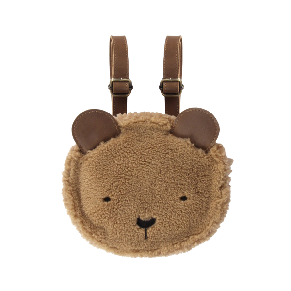 Pugi Backpack | Bear | Light Maple Curly Faux Fur