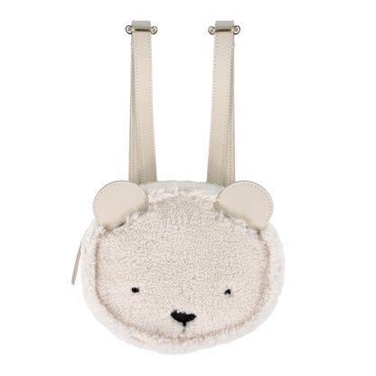 Pugi Backpack | Polar Bear | Off White Curly Faux Fur
