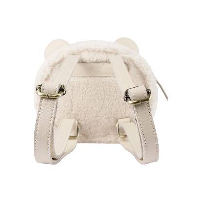 Pugi Backpack | Polar Bear | Off White Curly Faux Fur