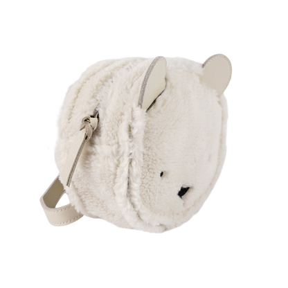Pugi Backpack | Polar Bear | Off White Curly Faux Fur