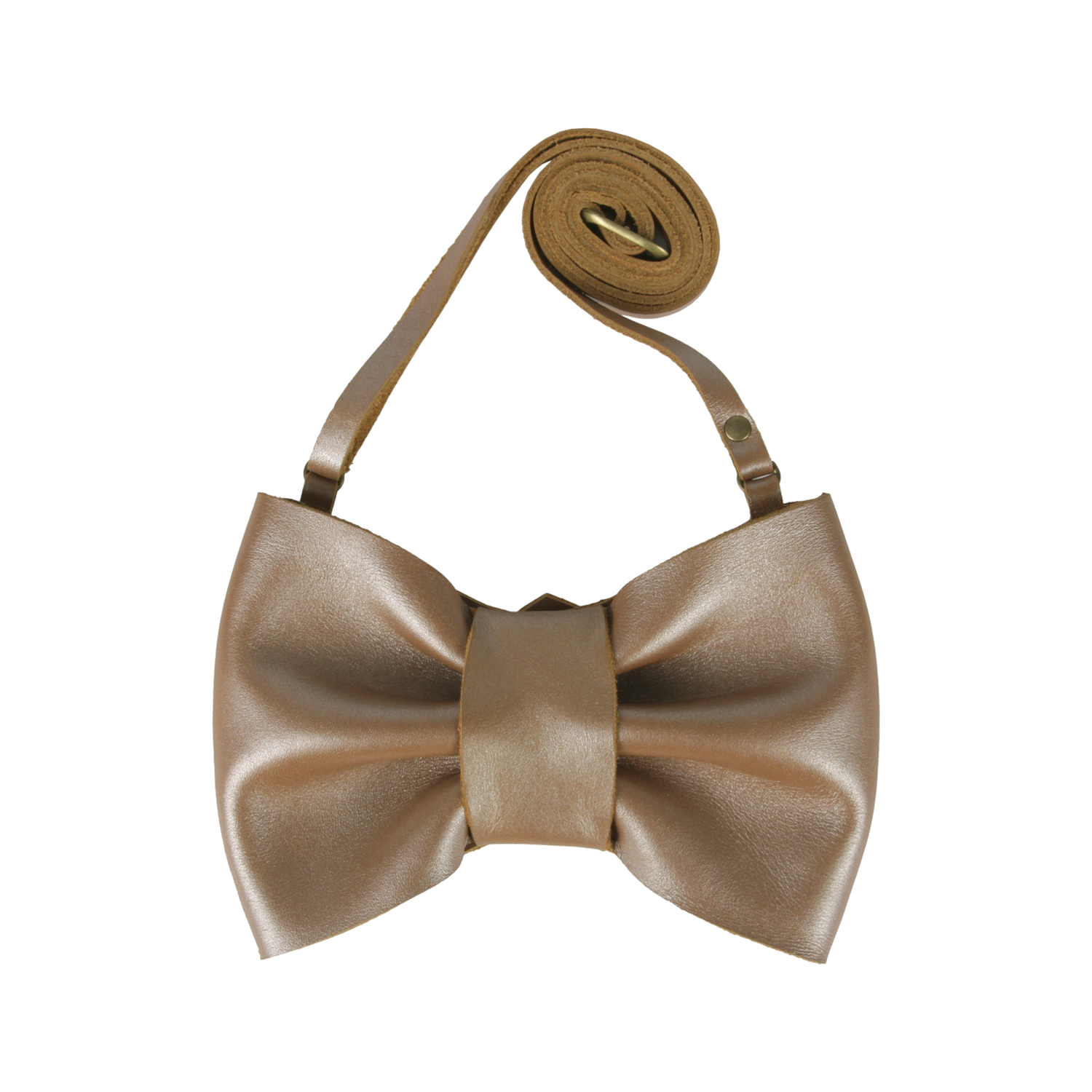 Viona Purse | Bow | Clay Metallic Leather