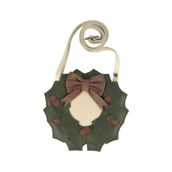 Wenda Purse | Holly Wreath | Off White Leather