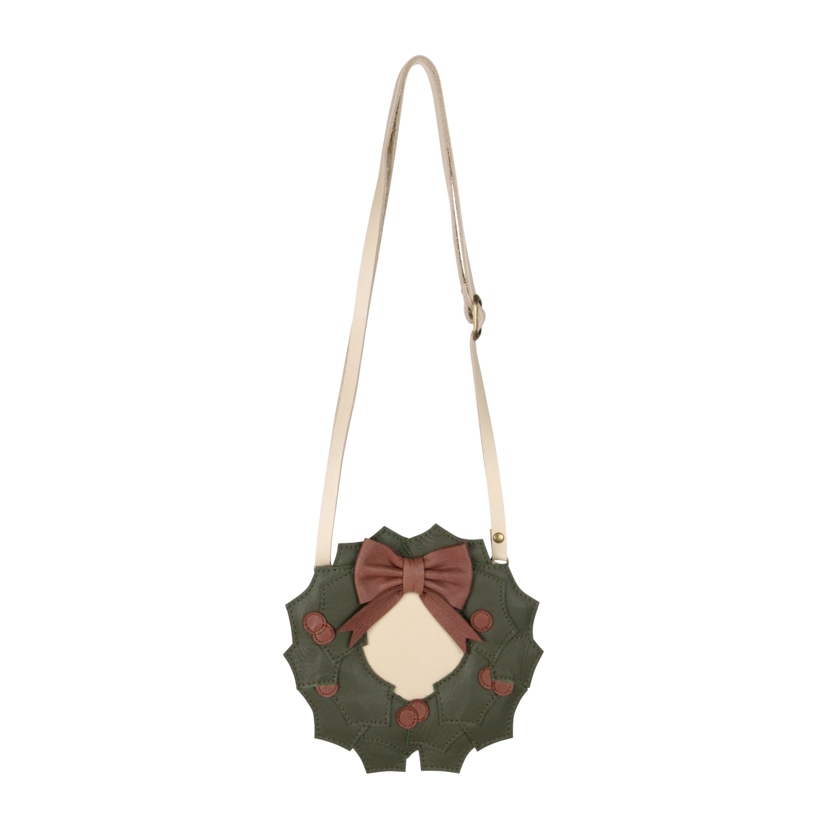 Wenda Purse | Holly Wreath | Off White Leather