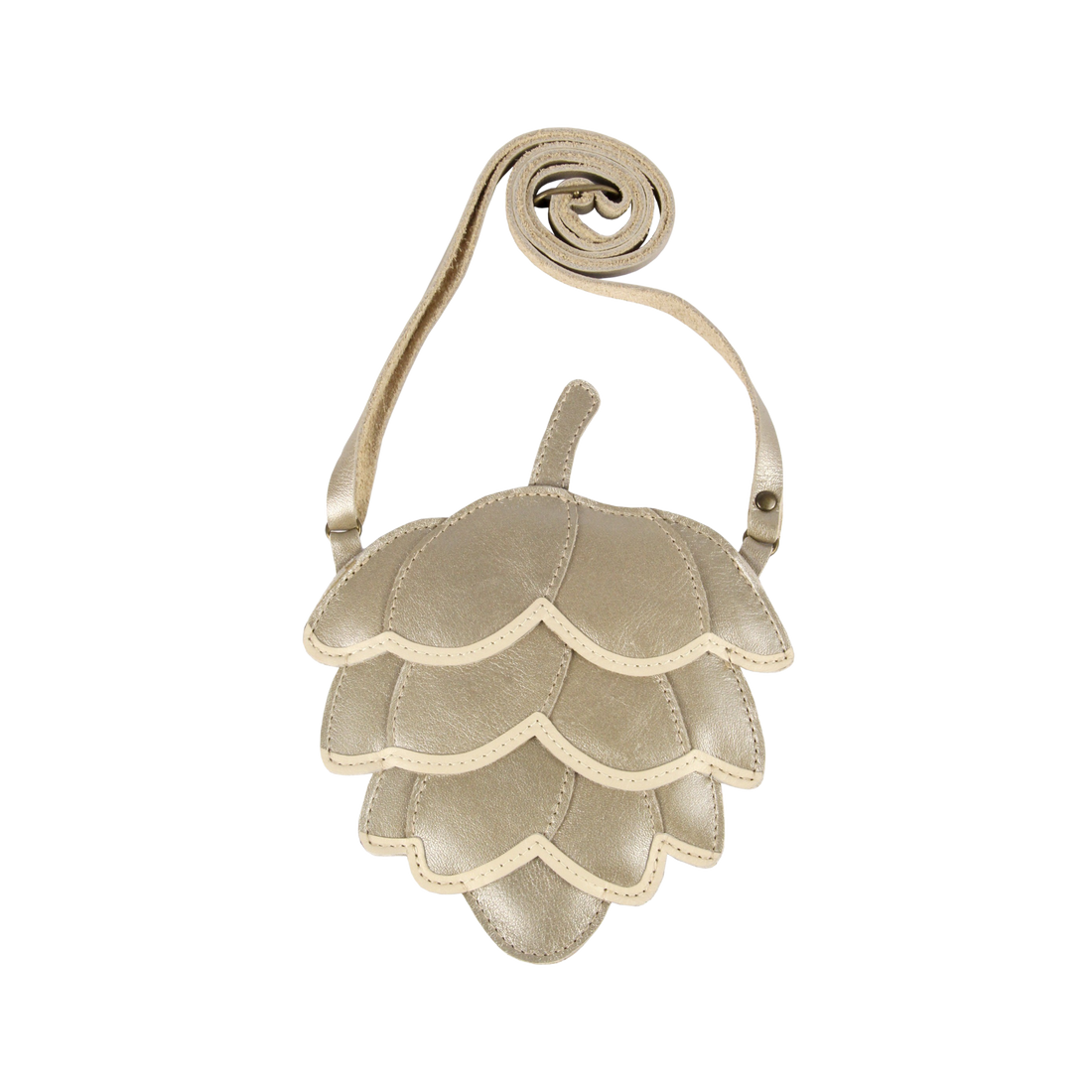 Pitta Purse | Pine Cone | Champagne Metallic Leather