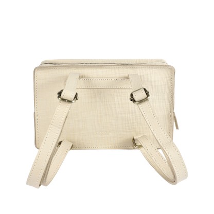 Logio Backpack | Envelope | Cream Scored Leather