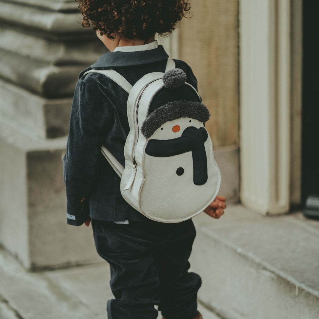 Snoo Schoolbag | Snowman | Off White Leather