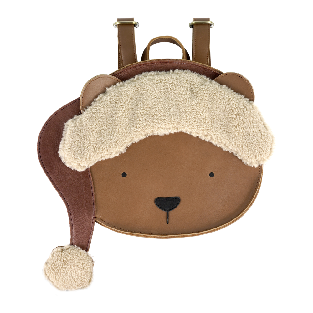 Snoo Schoolbag | Christmas Bear | Cognac Classic Leather