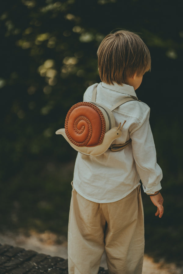 Pierre Backpack | Snail | Cream Scored Leather