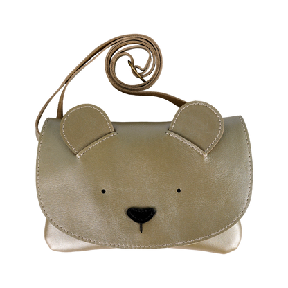 Alaula Purse | Bear | Champagne Metallic Leather