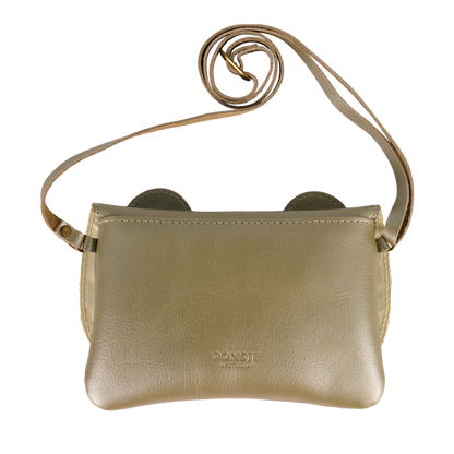 Alaula Purse | Bear | Champagne Metallic Leather