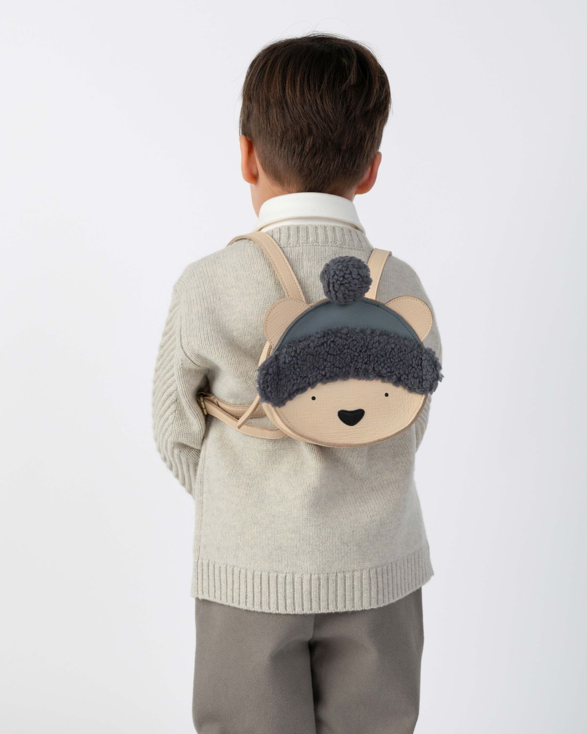 Stanzen Backpack | Polar Bear | Cream Scored Leather