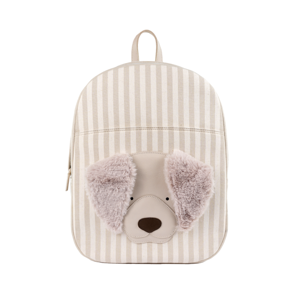Bippe Schoolbag | Golden Retriever | Ivory - Off-White Striped