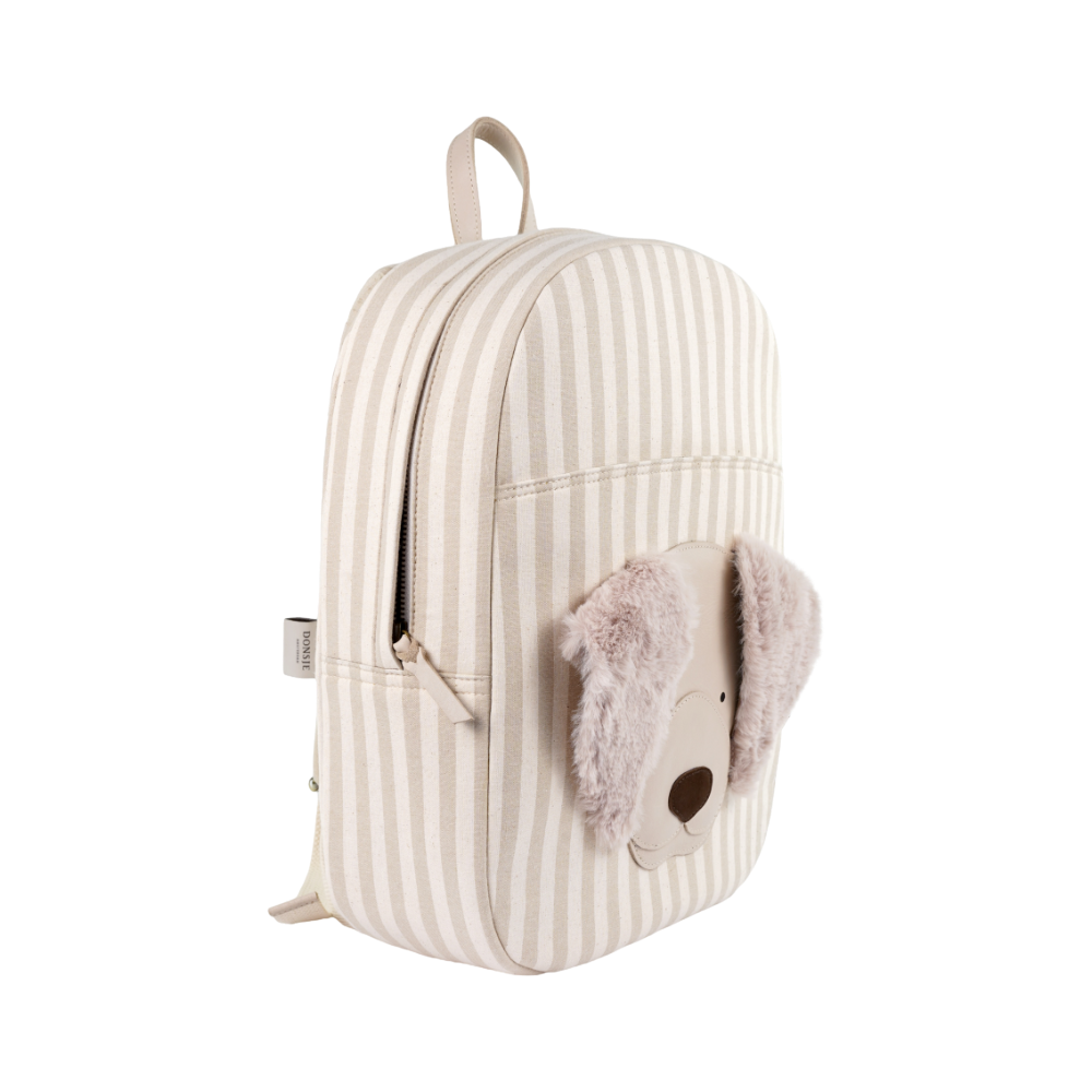 Bippe Schoolbag | Golden Retriever | Ivory - Off-White Striped