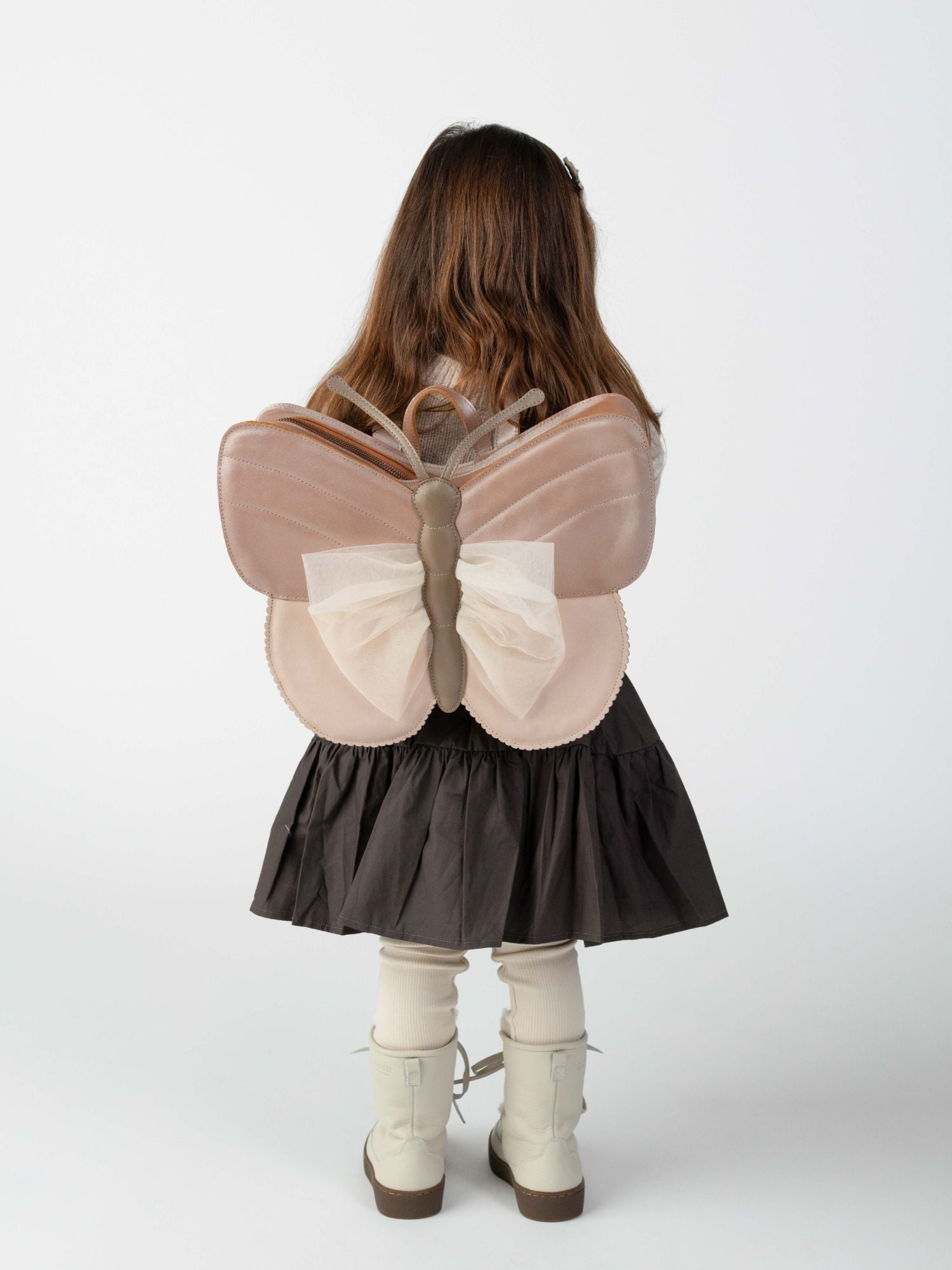 Alja Schoolbag | Vlinder | Clay Metallic Leather