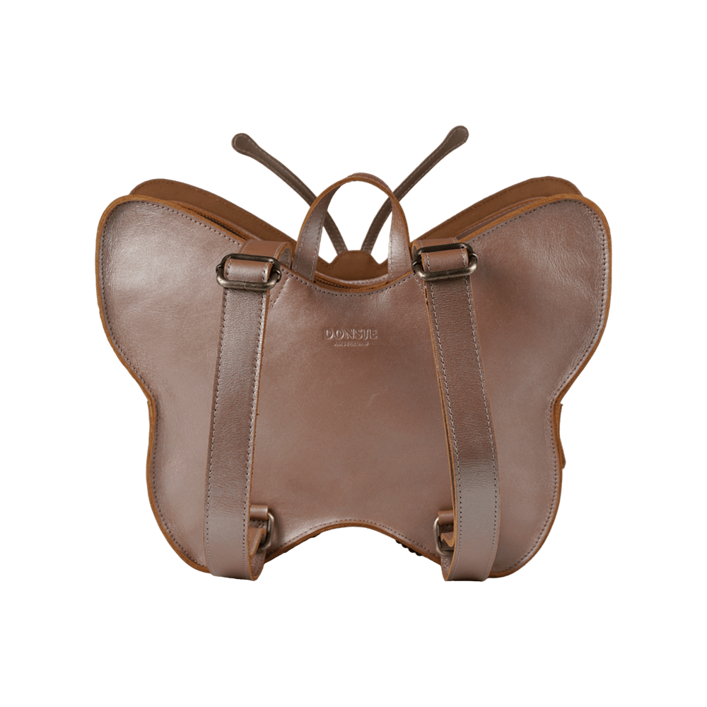 Alja Schoolbag | Vlinder | Clay Metallic Leather