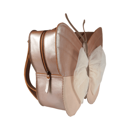 Alja Schoolbag | Vlinder | Clay Metallic Leather
