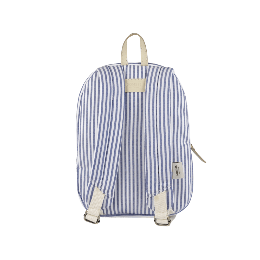 Raffie Schoolbag | Blue - Moss Green Striped