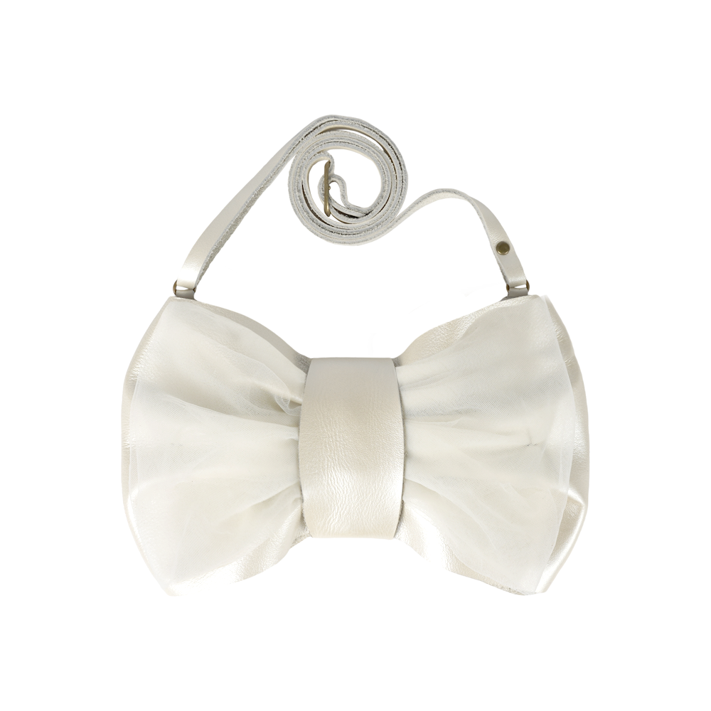 Angeline Purse | Off White Metallic Leather