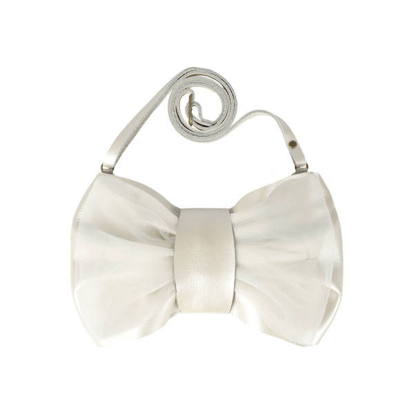 Angeline Purse | Off White Metallic Leather