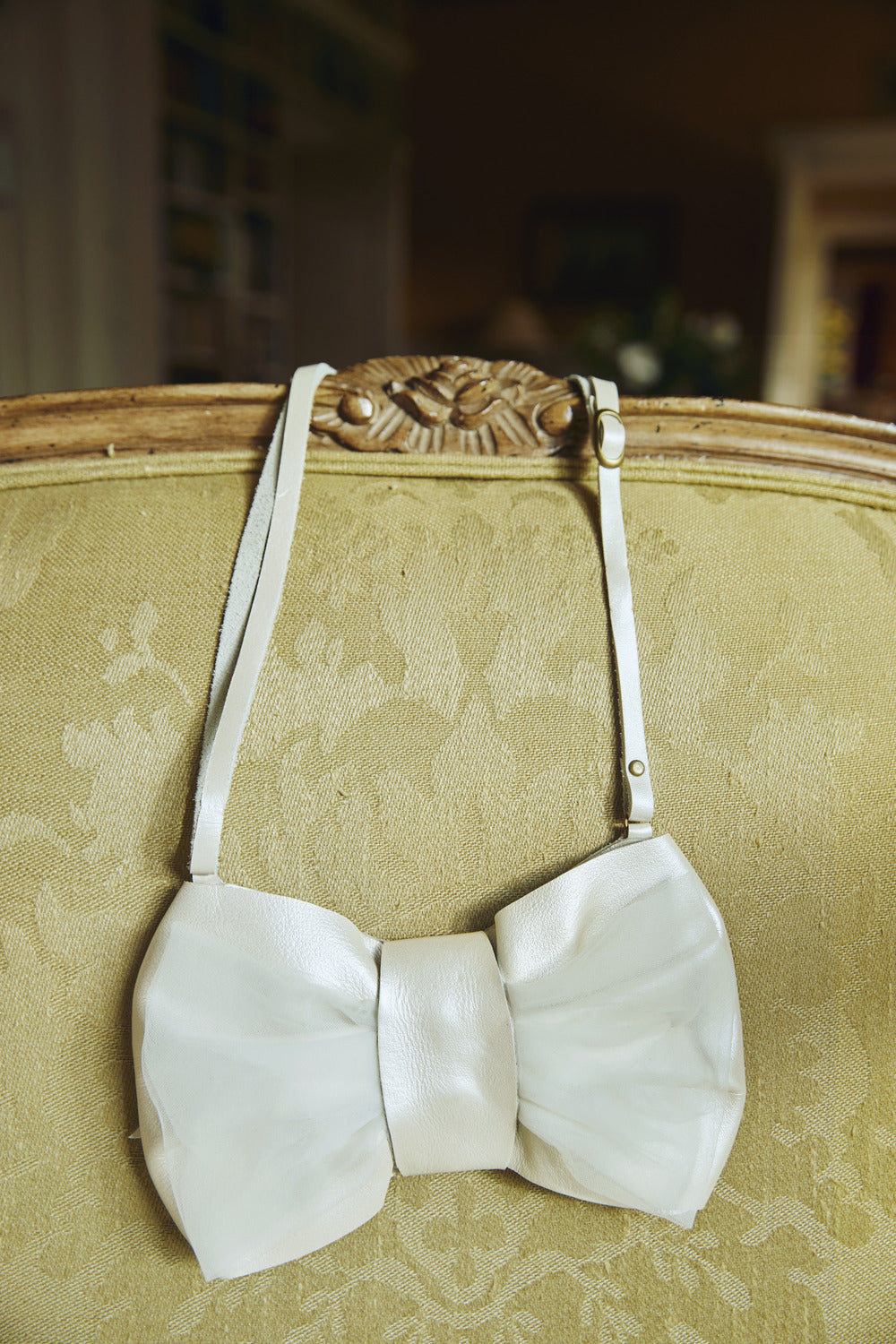 Angeline Purse | Off White Metallic Leather