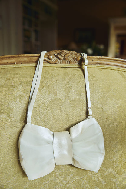 Angeline Purse | Off White Metallic Leather