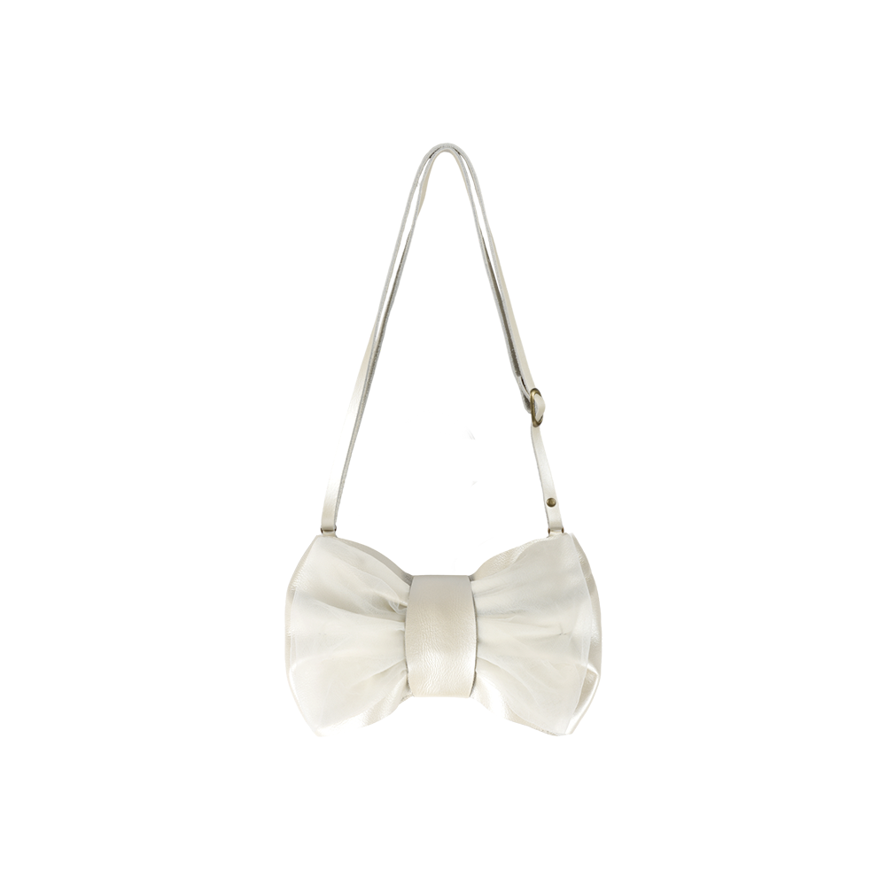 Angeline Purse | Off White Metallic Leather