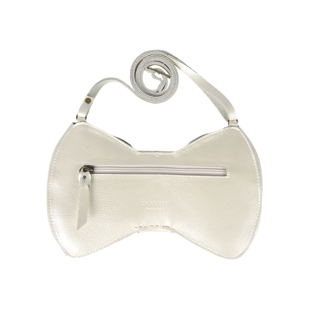 Angeline Purse | Off White Metallic Leather