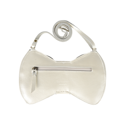 Angeline Purse | Off White Metallic Leather