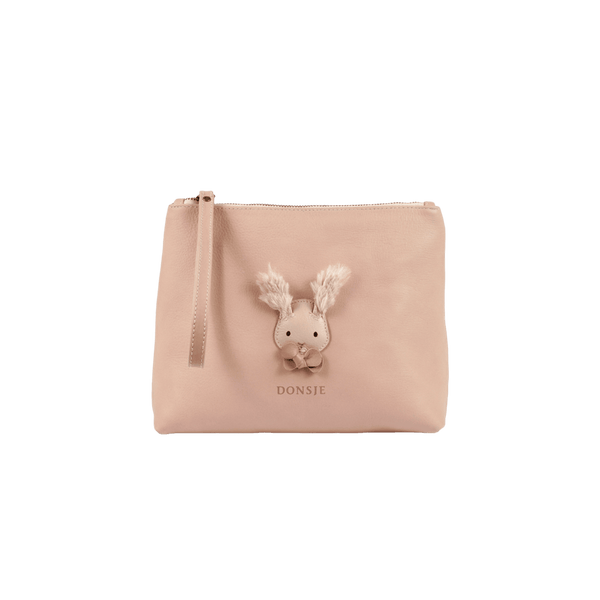 Gisani Pouch | Fluffy Bunny | Light Rust Leather