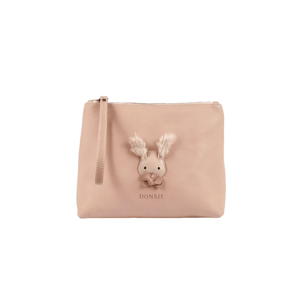 Gisani Pouch | Fluffy Bunny | Light Rust Leather