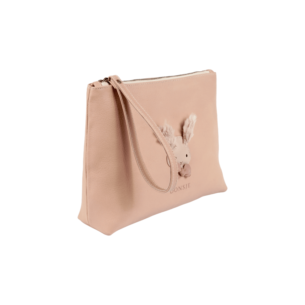 Gisani Pouch | Fluffy Bunny | Light Rust Leather