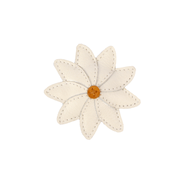 Zaza Fields Hairclip | Daisy | Off White Leather