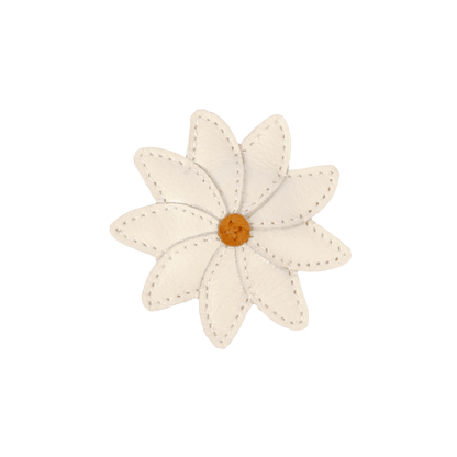 Zaza Fields Hairclip | Daisy | Off White Leather