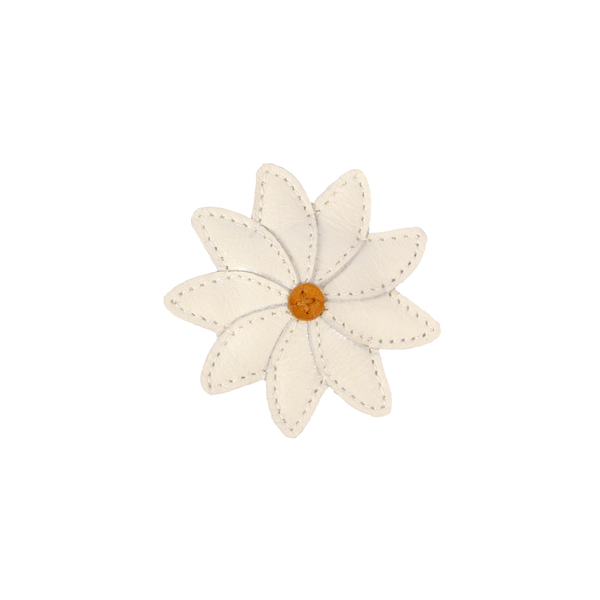 Zaza Fields Hairclip | Daisy | Off White Leather